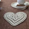 Tapis de Table Vintage Fait Main Crochet Napperon Rond Shabby Chic Napperons Coeur Mariage 20cm(7.8")