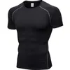 Outdoor T-shirts Snel droog hardlopende shirt Men Rashgard Fitness Sport Gym T-shirt Bodybuilding Gym Kleding Training Korte mouw T-shirt voor mannen 230508