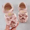 Sandalen sandalen nieuwe kinderschoenen zomer mode leer zoete kinderen meisjes peuters baby's ademende holle bogen sandalen