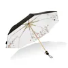 Umbrellas Double Layer Automatic Umbrella Folding Women Rain Sun UV Protection Umbrella Windproof Travel Small Black Coating Fashion U5B 230508