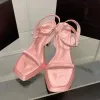 2023 새로운 여름 Sandale 디자이너 여성 하이힐 패션 다목적 핑크 슬리퍼 크기 35-40