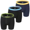 UNDUPTS Jinsh Black 3 Pack Erkekler Uzun Bacak Boksör Bılganda Bambu Yukarı Bambu Nefes Alabilir Açık Sinek iç çamaşırı Boyutu M-3X508