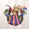 Flores decorativas idílicas quarto de julho grinaldas patrióticas americanas feitas artesanais