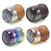 Tubos de fumar Novo 63mm de quatro camadas capa superior divertido design girating liga de zinco de liga plástica moedor de fumaça de chanfro