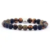 Strand 8MM Tiger Eye Spiritual Stone Elastic Bangle Cool Skull Accessories Yoga Gems Men's Jewelry Dropship Suppliers