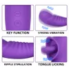 Vibrators Vasana 2 In 1 Tongue Licking Dildo Vibrator with Handled Clit Licker Vagina G Spot Stimulator Orgasm Sex Toy Female Masturbator 230508