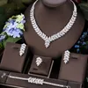 Bruiloft Sieraden Sets Janekelly 4 stuks Bruids Zirconia Volledige Sieraden Sets Voor Vrouwen Feest Luxe Dubai Nigeria CZ Kristallen Bruiloft Sieraden Sets 230506