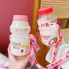 New 480ml Plastic Water Bottle Tour Drinking Bottle Yakult Shape Cute Kawaii Milk Carton Shaker Bottle for Kids/girl/adult Glass Hot