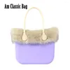 Evening Bags 2023 Fashion Women Obag Style Classic Ambag EVA Handbags With Insert And PU Leather Handles Plus Faux Fur Furry Trim