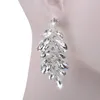 Wedding Jewelry Sets Luxurious Dubai Style Wedding Jewelry Sets Crystal Statement Bridal Silver Color Prom Necklace Earring Christmas Gift 230506