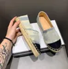Luxury Casual Women Dress Shoes Espadrilles Summer Designers Ladies Flat Beach Half Slippers Fashion Woman Loafers Fisherman Canvas Shoe With Size 35-42