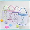 Altre forniture per feste all'ingrosso Cesto pasquale all'ingrosso Secchiello per orecchie da coniglio carino Sacchetto regalo creativo per caramelle Easters Rabbit Egg Tote Bags Wi Dhotb