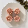 Baking Moulds 4PcsSet Mooncake Mold Cherry Blossom Flowers Sakura Pattern Stamps Hand Press Mold Plungers Pastry Tools Mid-autumn Festival 230506