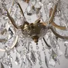Kolye lambaları Lüks Lüks Amerikan Retro Altın Kristal Avize Neoklasik Oturma Odası Yatak Odası Promosyon Mum Aydınlatma