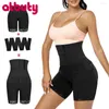 Femmes Shapers ATBUTY haut ventre tondeuse Bandage ceinture Latex Shorts sans entrejambe et taille formateur Wrap BuLifter body