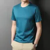 Men's T-Shirts Mercerized Cotton Short Sleeve T Shirt Men Brand High Quality Summer Casual Crewneck Tops Slim Fit Solid Color Basic Tee Shirts 230508