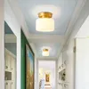 Plafonniers Simple Moderne Balcon Plein Cuivre Style Américain Personnalité Créative Maison Entrée Couloir Allée E27 Lampe