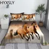 Set Horse Animal Bed Sheet Set 3D Printed Polyester Bed Flat Sheet With Pillowcase 2/3pcs Boy Bed Linen Custom Design No Duvet Cover