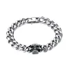 8 mm 8,26 pouces en acier inoxydable cubain gourmette chaîne bracelet motard crâne lien bijoux pour femmes hommes cool bijoux argent poli n1360