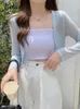 Camicette da donna Camicia estiva coreana in tinta unita allentata da donna Moda casual lavorata a maglia Donna Nero albicocca Bianco Blu Slim Top