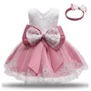 Kız Elbiseleri Doğdu Kız Kız Elbise Kızlar için 1 Yıllık Doğum Doğum Günü Prenses Elbise Dantel Vaftiz Elbise Bebek Giyim Beyaz Vaftiz 230508
