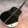 LvyBest 41 "D45 Плесень BK Color Color Trow Wood Face Feek Abalone Black Acoustic Acoustic Guitar