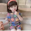 Sets Suits Girls Summer Suit 2023 Kids Flower Short Sleeve Top shorts trousers 2pcs Set Child Clothes Outfits Girl Casual Tracksuits 2 12Y 230508