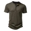 Herr t-shirts Henley Collar Summer Men Casual Solid Color Short Sleeve T Shirt For Men Polo Men High QualityMens T Shirts 230508