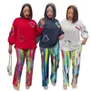 Ethnic Clothing African Leisure Suit 2 Piece Sets Women Outfit Long Sleeve Shirt Pants Print Round Neck Loose Elegant Summer