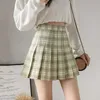 Skirts 2023 Summer Plaid Skirt Short Women Mini Korean Skirt School Women A Line Checkered High Waist Skirt Female P230508