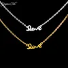 Pendant Necklaces Fashion Collier Bijoux Letter Stainless Steel Initial Tiny Love For Couple Jewelry