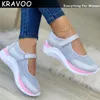 حذاء اللباس Kravoo 2023 White Sneaker منصة عرضية شبكية تنفس السيدات الفلكنانيات في الهواء الطلق أحذية المشي Chaussure 230508