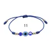 14 Stili Braccialetti per gli occhi del diavolo Braccialetti di cristallo perline per perline Ragazze Lucky Hand Rope Regolable Blue Evil Eye Bracciale Gioielli