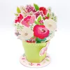 Pop-up Çiçek Kartı Flora 3D Tebrik Kartı Doğum Günü için Babalar Günü Mezuniyet Evlilik Yıldönümü Şükran Günü Tebrik Kartı