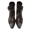 British Style Luxury Solid Color Short Boots Original Metal Pointed Toe Brogue Boots Elegant Real Leather Man Derby Boots