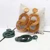 Brincos de bronzeamento Design Projeto geométrico Double redonda Big Circle Círculo coreano Acético acrílico Long for Women Jewelry Gift