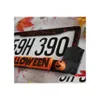 Other Auto Electronics Halloween Personalized Michael Myers License Plate Frame Metal Waterproof Stainless Steel Pumpkin Car Hanger Dh216