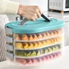 Organisation Küche Organisation Knödel Aufbewahrungsbox Frischhaltung Transparente mehrschichtige gestapelte Kühlschrank-Kunststoffbox mit Deckel