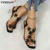 Sandalen Sommer Frauen Sandalen Pvc Kristall Blume Dekoration Chunky Heel Peep Toe Back Strap Gummiband Elegante Mode Schuhe Damen 230508