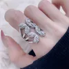 Urok motyl Lady Finger Ring Diamond C 925 Srebrny impreza Wedding Pierścienie dla kobiet Obiecuje urodzinowy prezent biżuterii