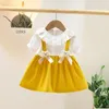 女の子のドレスガールズドレス夏の赤ちゃん長袖スカート年齢偽の2つのピース韓国のプリンセス服