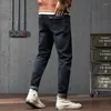 Men's Jeans Spring Autumn Fashion Trend Elasticity Comfortable Casual Nine Points Loose Soft Trousers Korean Harlan Pants