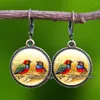 Dange oorbellen vintage vrouwen charmes antieke vogels kunst glas