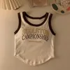 Camisoles Tanks Letter Printed Tank Woman Korean Fashion Colorblock Built In Bra Omighty Women Sleeveless Casual Sport Top Drop 230508
