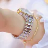 Femmes montres diamant marque de luxe montre élégante dames or horloge poignet pour relogio feminino 230506