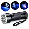 21 LED UV URLTRAVIOLET FLUSTLHOLT Blacklight 395nm Mini Torch Flash Lamp para manchas de urina para animais de estimação portátil lanternas leves pretas