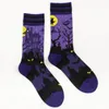 Men's Socks Spring And Summer Personality Gothic Style Dark Retro Jacquard Trend Couple Pure Cotton Skateboard Middle Tube For Men