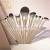 Ferramentas de maquiagem ZZDOG 12pcs Profission Brilliant Diamonds Makeup Brushes Definir Fundação de Cosméticos para Cabelo de Cabelo de Cabelo