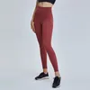 Lu lu Yoga High-Rise Leggings Pants Naked Feeling SweatpantsウエストバンドポケットT-Lineズボンの弾力性のあるファイスタイツ