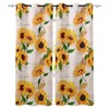 Curtain Sunflower Bee Butterfly Wood Texture Window Curtains For Living Room Bedroom Modern Home Decoration Kid Drapes